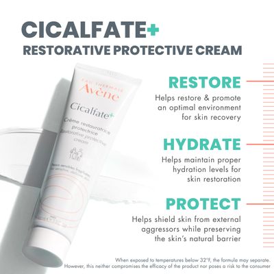 Eau Thermale Avne Cicalfate+ Restorative Protective Cream - Wound Care - Helps Reduce Look of Scars - Postbiotic Skincare - Non-Comedogenic - 1.3 fl.oz.