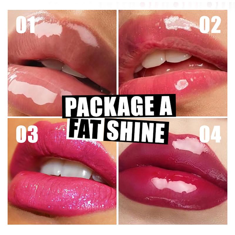 FYEBOO Hydrating Lip Oil, Big Brush Head Lip Glaze Shiny Transparent Lip Glow Oil, Nourishing &amp; Non-sticky Long Lasting Fresh Clear Smooth Lip Care Plumping Lip Oil (Set A)