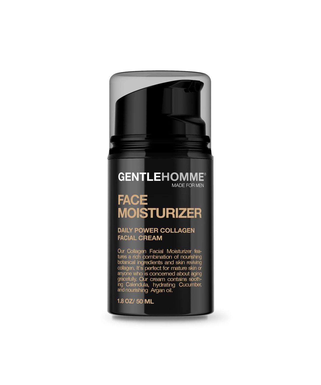 Gentlehomme Collagen Face Moisturizer for Men - Day &amp; Night Facial Cream - Men's Anti-Aging, Moisturizing &amp; Nourishing Moisturizer with Cucumber &amp; Argan Oil - 1.8 oz.