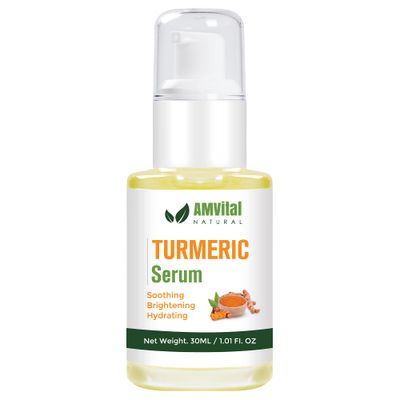 AMVital Turmeric Serum - Turmeric Facial Serum Cleanses Skin - Turmeric Serum for Dark Spots and Smooth Radiant Skin - Turmeric Face Serum
