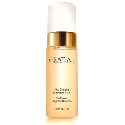 Gratiae organics, AHA Cleansing and Peeling Foam face wash, non-drying facial cleanser for sensitive, acne &amp; allergy prone and all Skin Types, facial cleanser. 5.1 Fl. Oz