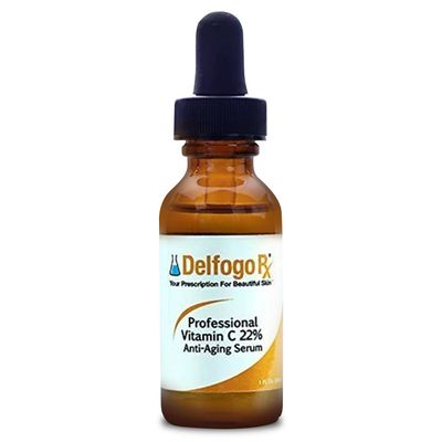 Delfogo RX Professional 22% Vitamin C Facial Serum - High Potency of Vitamin C, Ferulic Acid, &amp; Vitamin E - Collagen Face Serum for Women Plant-Based Brightening Skin Care