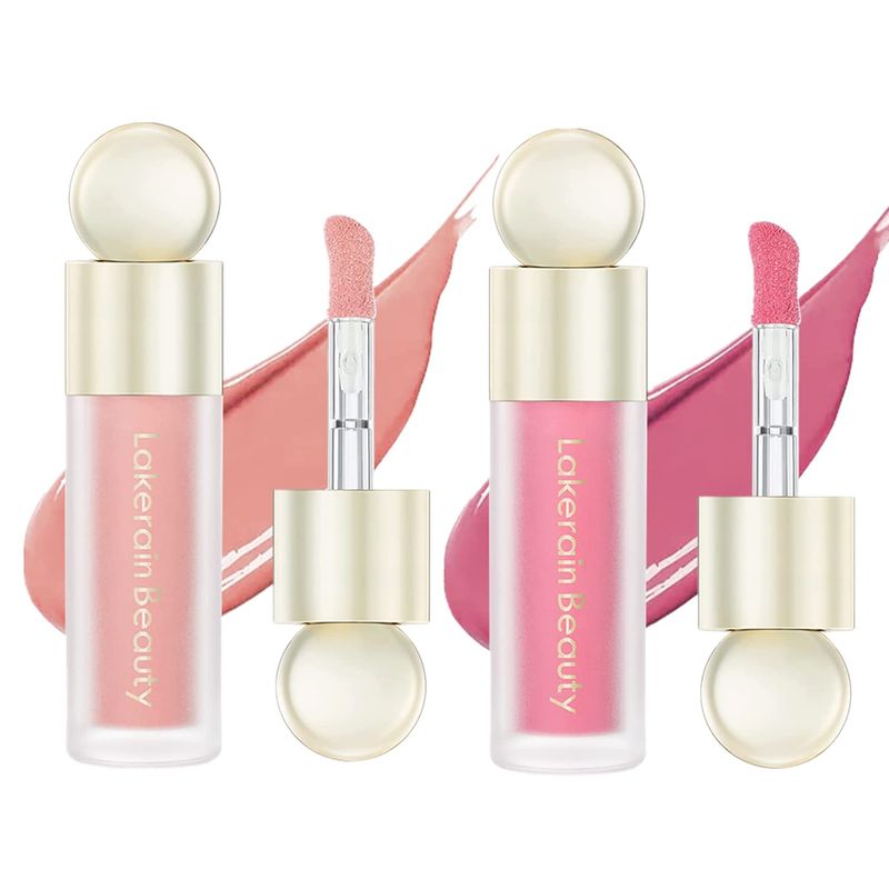2pc Liquid Blush,Soft Cream Face Blush,Natural Matte Finish Looking, Dewy Cheek Tint, Moisturizing Lightweight Blendable Feel(#01+#02)