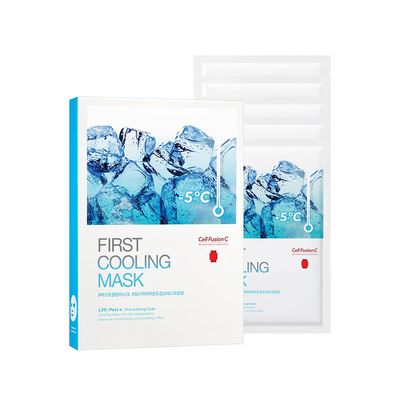 Cell Fusion C Post Alpha First Cooling Mask 5ea with Glacial Water &amp; Panthenol, Hydrating and Plumping Korean Sheet Mask for Sensitive, Dry Skin