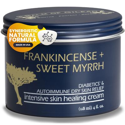 BALM OF GILEAD Foot Healing Cream - Frankincense and Sweet Myrrh Moisturizer for Sensitive Skin, Foot Therapy, Diabetic Skin Healing - Synergistic Action, Deeply Nourishing, Relieving
