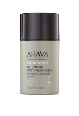 AHAVA Men&#39;s Age Control Moisturizing Cream, Broad Spectrum SPF15 - Fast-absorbing Silky Hydrating Lotion, Protects from Premature Aging Signs of UVA/B rays, Enriched with Exclusive Osmoter, 1.7 Fl.Oz