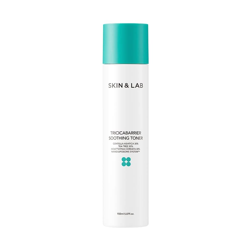 [Skin&amp;LAB] Tricicabarrie Soothing Toner, Infused with CICA, Tea Tree, and Heart Leaf, After Sun Care Product, Calm Sunbun and Hydrate Skin, Korean Toner, All Skin Types, 5.07 fl. oz.