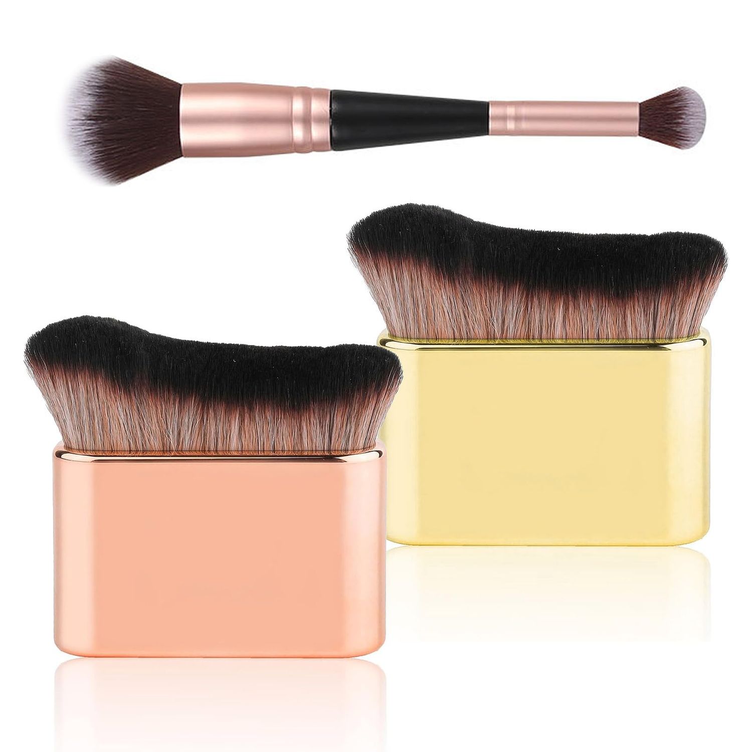 3 Pcs Foundation Makeup Brush Professional Self Tan Brush Kabuki Brush for Body Leg Face Double Sided Blending Brush for Powder Foundation Blusher Shadow Bronzer