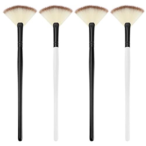 4 Pcs Facial Brushes Fan Mask Brushes, Soft Facial Applicator Brushes Tools for Peel Glycolic Mask Makeup