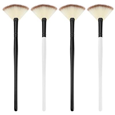 4 Pcs Facial Brushes Fan Mask Brushes, Soft Facial Applicator Brushes Tools for Peel Glycolic Mask Makeup