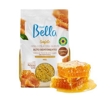 DEPIL BELLA Hard Wax Beads Honey 2.2 lbs for Hair Removal | Professional Hair Removal Wax Beads | All Skin and Hair Types | Natural Ingredients