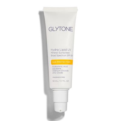Glytone Hydra Lipid UV Mineral Sunscreen - Broad Spectrum SPF 40+ - With Titanium Dioxide, Zinc Oxide, Hyaluronic Acid &amp; Squalane - 1.7 fl. oz.