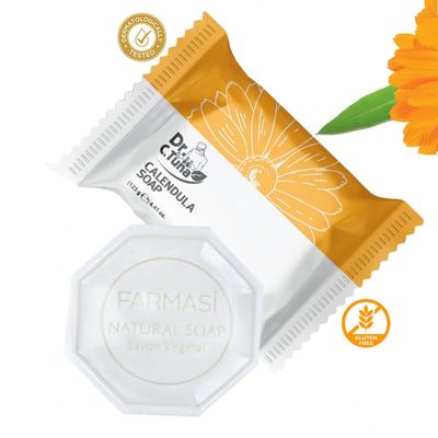 FARMASi Dr. C. Tuna Calendula Soap, Soothes Dry, Hydrating Skin Care, Face &amp; Body Soap 4,41 Fl Oz (Pack of 3)