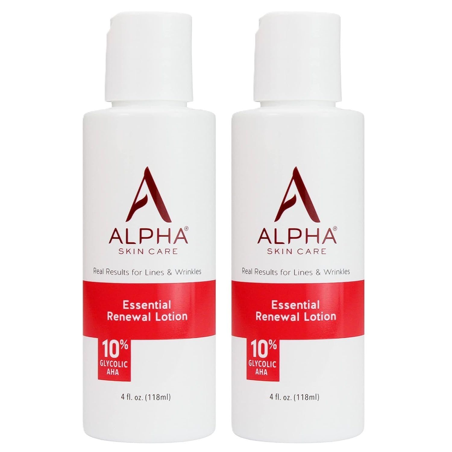 Alpha Skin Care Essential Renewal Lotion | Anti-Aging Formula | 10% Glycolic Hydroxy Acid (AHA) | Reduces the Appearance of Lines &amp; Wrinkles | For Normal to Dry Skin | 4 Fl Oz (Pack of 2)