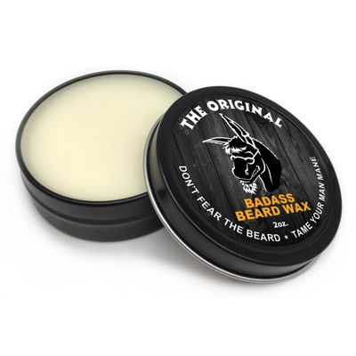 Badass Beard Care Beard Wax for Men - The Original Scent, 2 oz - Softens Beard Hair, Leaves Your Beard Looking and Feeling More Dense