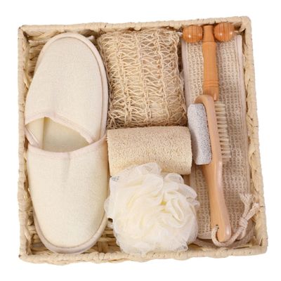 Beaupretty Body and Skin Care Set, Bath Massage Set Spa Massage Kit Loofah Stick Shower Bath Kit Scrub Brush Handle Brush, Face Massage Roller, Hair Brush, Pumice Stone, Loofah, Exfoliating Sponge