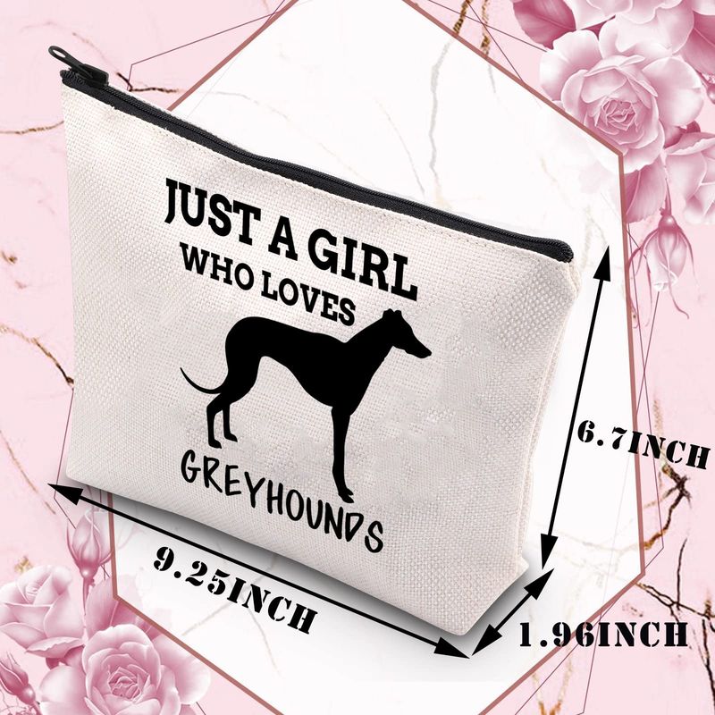BDPWSS Greyhound Dog Lover Gifts Greyhound Mom Gift Just a Girl Who Loves Greyhounds Makeup Bag For Greyhound Owner Friend Sister Coworker Boss (Girl loves greyhounds)