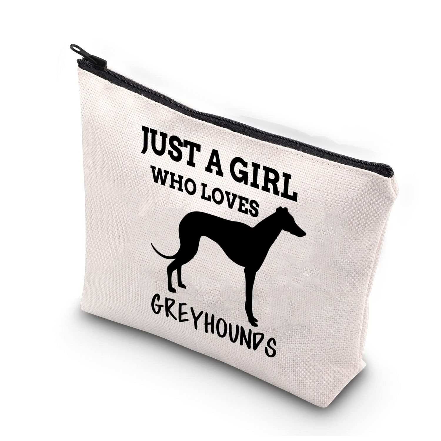 BDPWSS Greyhound Dog Lover Gifts Greyhound Mom Gift Just a Girl Who Loves Greyhounds Makeup Bag For Greyhound Owner Friend Sister Coworker Boss (Girl loves greyhounds)