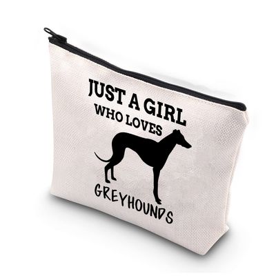 BDPWSS Greyhound Dog Lover Gifts Greyhound Mom Gift Just a Girl Who Loves Greyhounds Makeup Bag For Greyhound Owner Friend Sister Coworker Boss (Girl loves greyhounds)