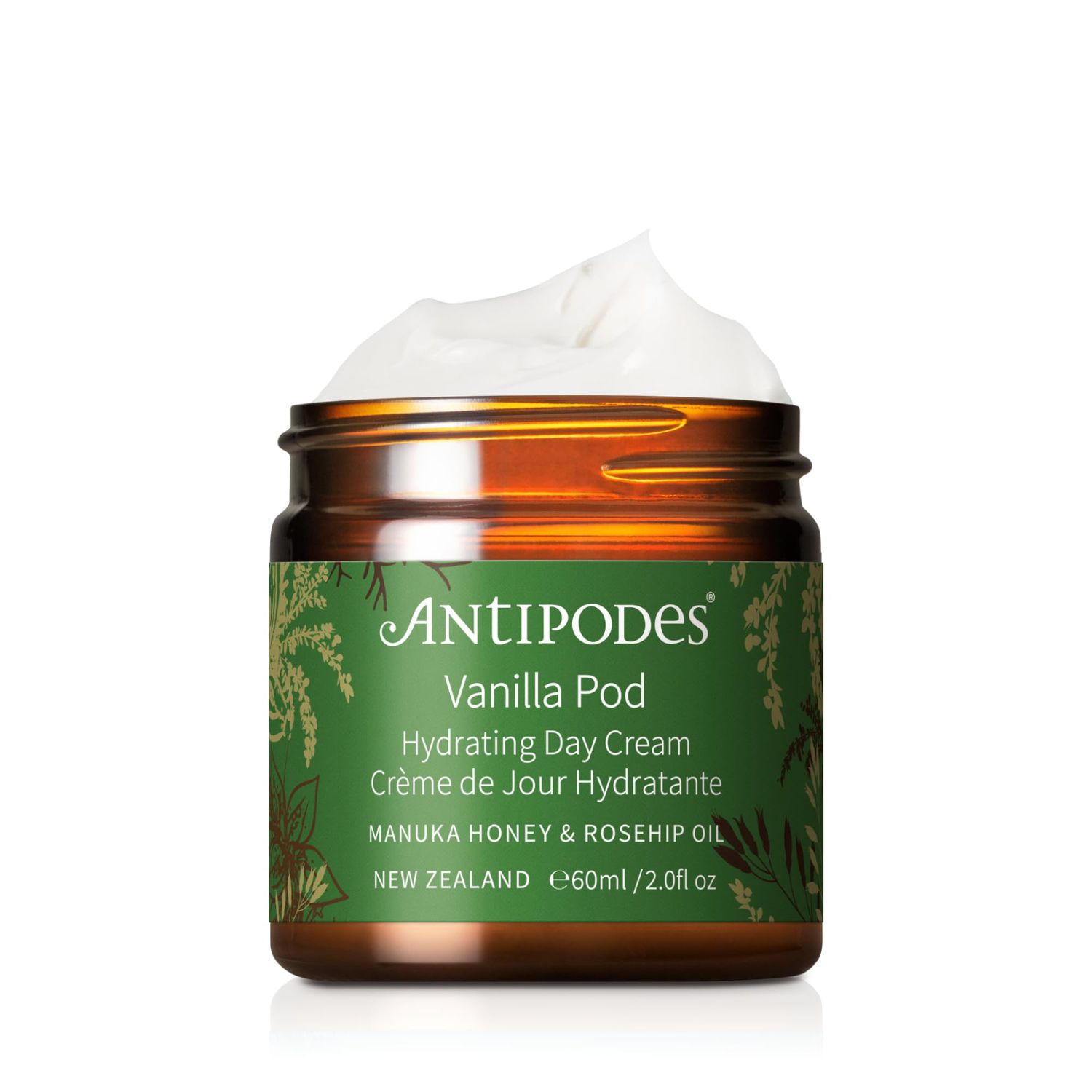 ANTIPODES Vanilla Pod Hydrating Day Cream ? Anti Aging Face Moisturizer For Dry Skin ? with Rosehip Oil, Avocado Oil &amp; Antioxidant Skincare Ingredients ? Dry Skin &amp; Normal Skin ? 60ml, 2 fl. Oz