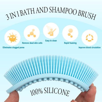 3 Pack Silicone Body Scrubber, Exfoliating Body Scrubber Soft Silicone Loofah Body Scrubber Fit for Sensitive and All Kinds of Skin Clean and Sanitary