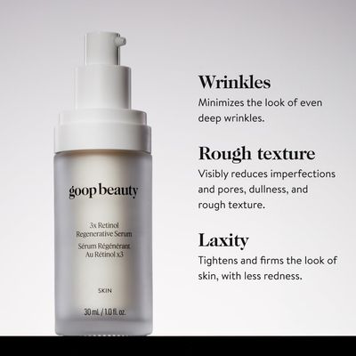 goop Beauty 3x Retinol Regenerative Serum | Face Serum to Reduce the Look of Deep Wrinkles, Pores, &amp; Texture | Retinoids, Ceramides, &amp; Niacinamide | 1 fl oz
