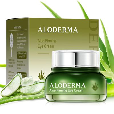 Aloderma Aloe Firming Eye Cream Made with 70% Organic Aloe Vera - Natural Daily Hydrating Eye Cream with Jojoba, Hyaluronic Acid, &amp; Organic Aloe - Reduce Signs of Aging, Fine Lines &amp; Wrinkles, 25g