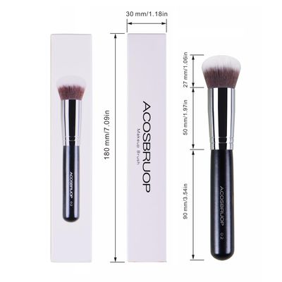 ACOSBRUOP Foundation BrushRound Top Kabuki Foundation Brush and Professional Grade Makeup Brush for Liquid Blending Mineral Powder Bufting Stippling Makeup Tools, Black