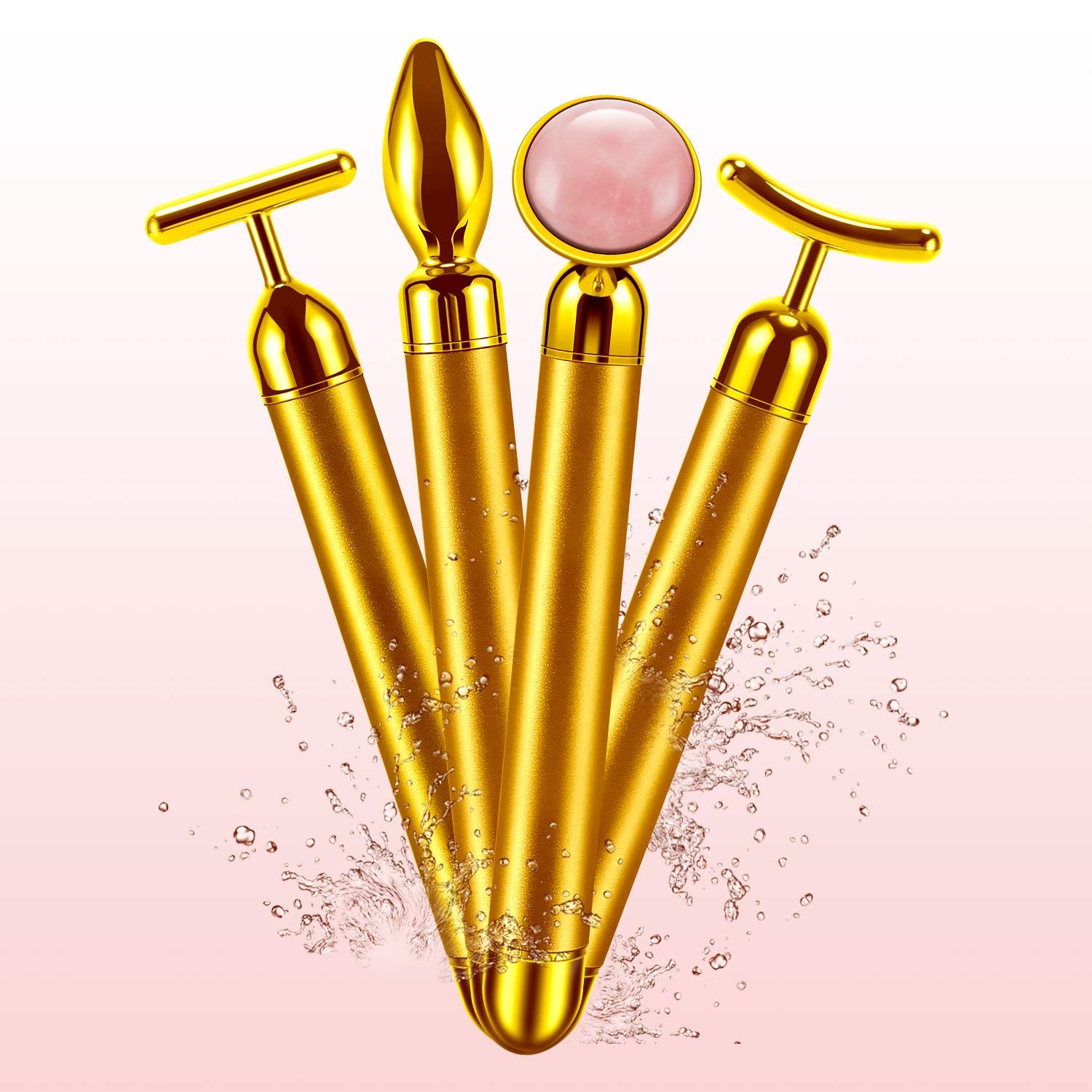 DANGSHAN 4-in-1 Face Massager Roller 24k Golden Face Roller, Arm Eye Nose Massage for Face Facial Massager Skin Care Tools