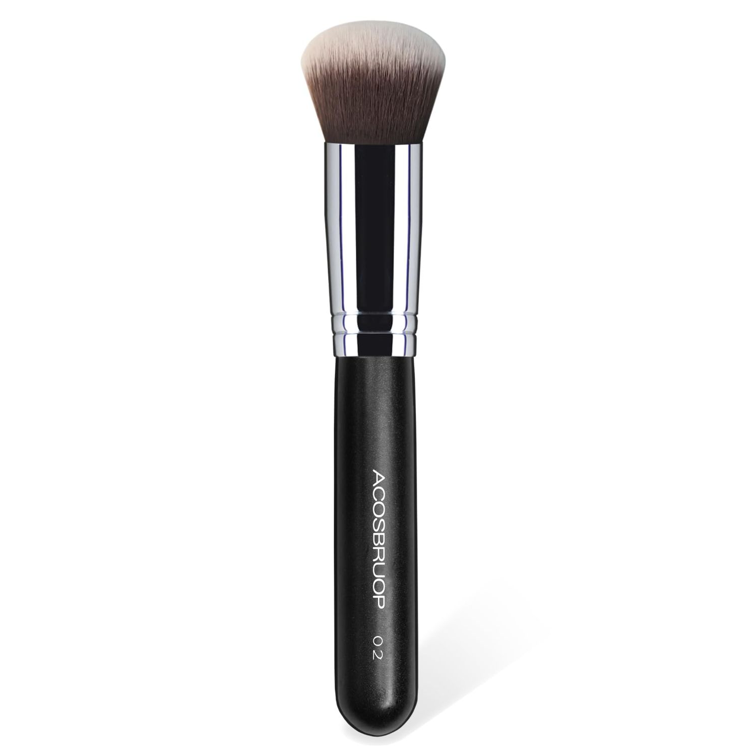 ACOSBRUOP Foundation BrushRound Top Kabuki Foundation Brush and Professional Grade Makeup Brush for Liquid Blending Mineral Powder Bufting Stippling Makeup Tools, Black