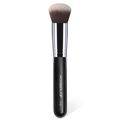 ACOSBRUOP Foundation BrushRound Top Kabuki Foundation Brush and Professional Grade Makeup Brush for Liquid Blending Mineral Powder Bufting Stippling Makeup Tools, Black
