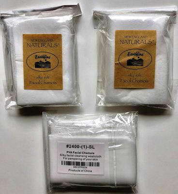 3 Pack PVA Facial Chamois 9&quot; x 9&quot; BY NEW ENGLAND NATURALS / EARTHLINE