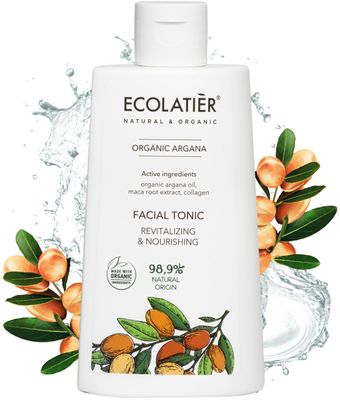 Facial Toner Revitalizing &amp; Nourishing with Organic Argan Oil - Hydrating, Anti-Aging, Vegan, 98% Natural, Moisturizing for Women, Men, Oily Skin - 8.5 Fl Oz / 250ml