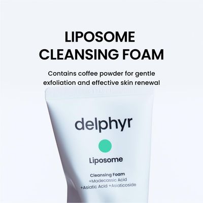 delphyr Liposome Daily Cleansing Foam, Gentle Exfoliation for Sensitive Skin with Centella Asiatica TECA, Deep Pore &amp; Makeup Cleanser, Korean Skincare for Trouble Care (4.05 fl. oz, 120ml)