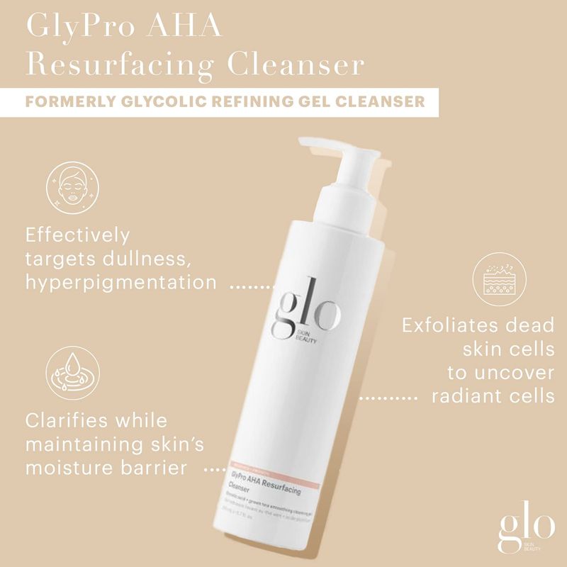 Glo Skin Beauty GlyPro AHA Resurfacing Cleanser | Smoothing, Refining Gel Cleanser, Targeting Texture, Dullness, Clogged Pores, and Uneven Skin Tone