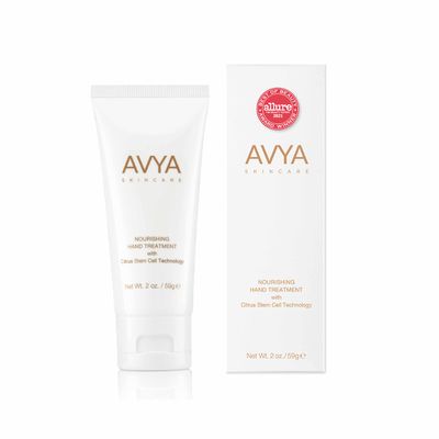 AVYA Hydrating Hand Lotion for Dry Skin - Nourishing Hand Healing Treatment for Dry and Ashy Skin/Hyaluronic Acid and Citrus Stem Cell Technology/Advanced Ayurvedic Skincare (2oz)