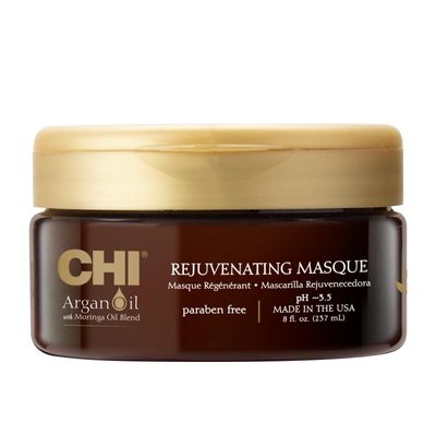 CHI Argan Oil Rejuvenating Masque, Replenishes Hair Moisture &amp; Helps Protect Against Damage, Sulfate, Paraben, &amp; Cruelty-Free, 8 Oz