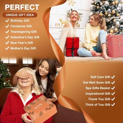 Gifts for Women,Mum,Wife,Girlfriend,Sister,Cozy Gifts, Happy Birthday,Luxury Self Care Get Well Gifts,Relaxing Spa Gifts Baskets w/ Blanket Socks Orange Rose,Mothers Day,Valentines Day Gifts for Her