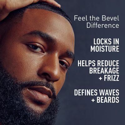 Bevel Beard Balm &amp; Hair Pomade for Waves with Coconut Oil and Shea Butter, Locks in Moisture to Help Reduce Frizz and Breakage, Beard Care for Men, 3.4 Oz