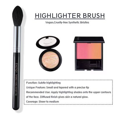 ENERGY Highlighter Makeup Brush Tapered Blush Brush For Setting Powder,Loose Powder &amp; Pressed Powder Face Makeup Brush,Sheer Coverage For Highlighter,Blusher,Contour,Bronzer Black F35