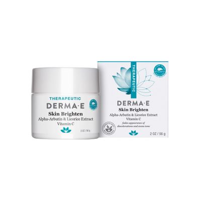 Derma E Skin Brightening Cream - Lightening Cream for Dark Spots - Natural Face and Body Brightener for Age Spots, Hyperpigmentation and Uneven Skin Tone, 2 oz