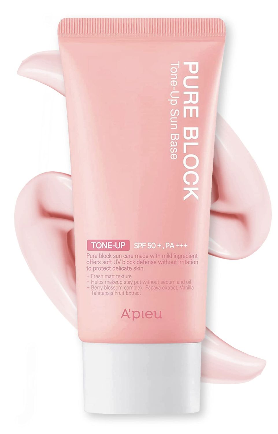 A&#39;PIEU Pure Block Tone Up Sunscreen Base SPF50+/PA+++ 50ml | Tone-Up Reef Safe Korean Sunscreen for Makeup Base