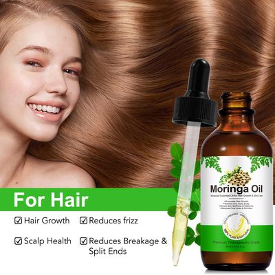 Acorn + Oak Premium Organic Moringa Oil Cold-Pressed,Unrefined Moringa Oil for Hair Skin & Body Lightweight Face Oil, Natural Moisturizer in Glass Bottle 2 fl oz