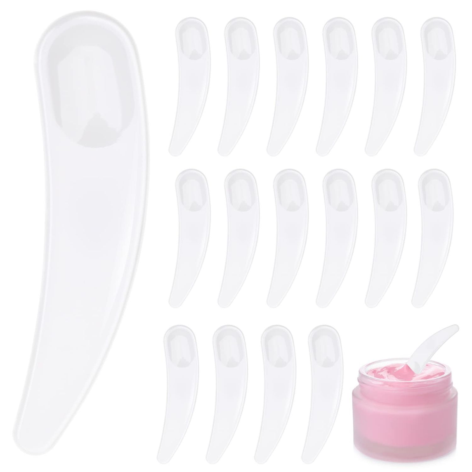 Beaupretty 50pcs Reusable Makeup Spatula Facial Spoon Cosmetic Scoop Tools Women Girls Home Use