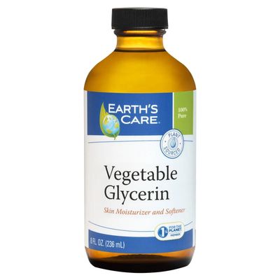 Earth&#39;s Care Vegetable Glycerin, 100% Pure Liquid Glycerine for Hair, Skin and DIY Projects, Glass Bottle, 8 FL. OZ.
