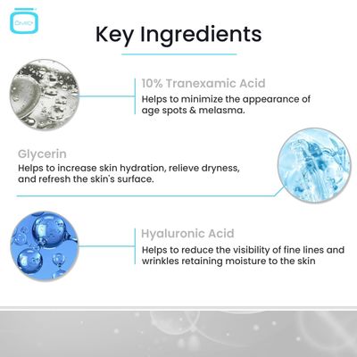 10% Tranexamic Acid Serum for Face - 1 fl oz / 30ml - Skin Brightening Serum, For Brown Spots, Even Out Skin Tone - with Hyaluronic Acid, Glycerin, Natural formula, by OMIC