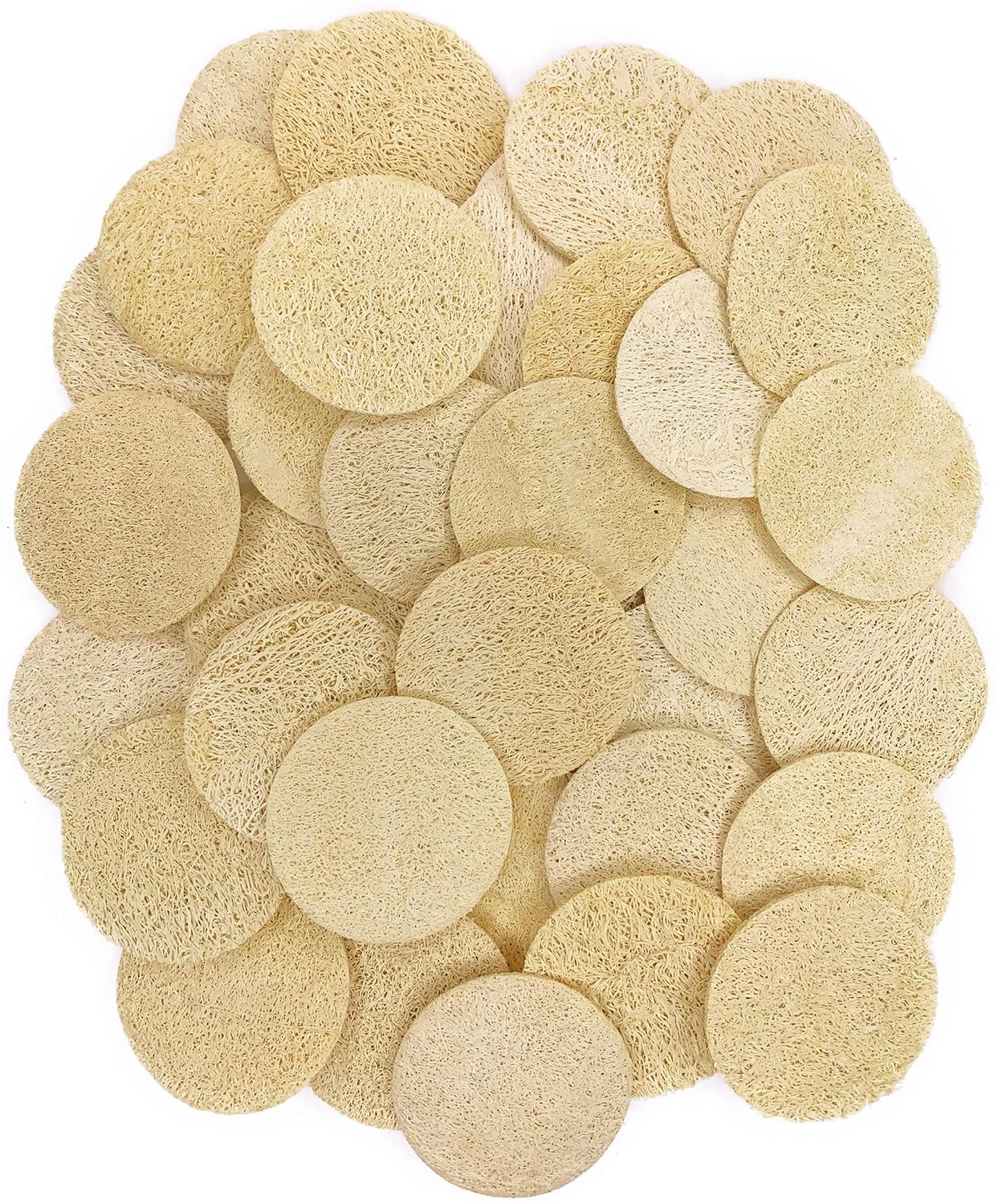 36 pcs/Set Natural Exfoliating Face Pad Loofah Sponge Facial Brush - Makeup Remover - Shower Scrubber - Remove Dead Skin - Body Bath Spa for Men &amp; Women - Renewable Resource - Pack of 36