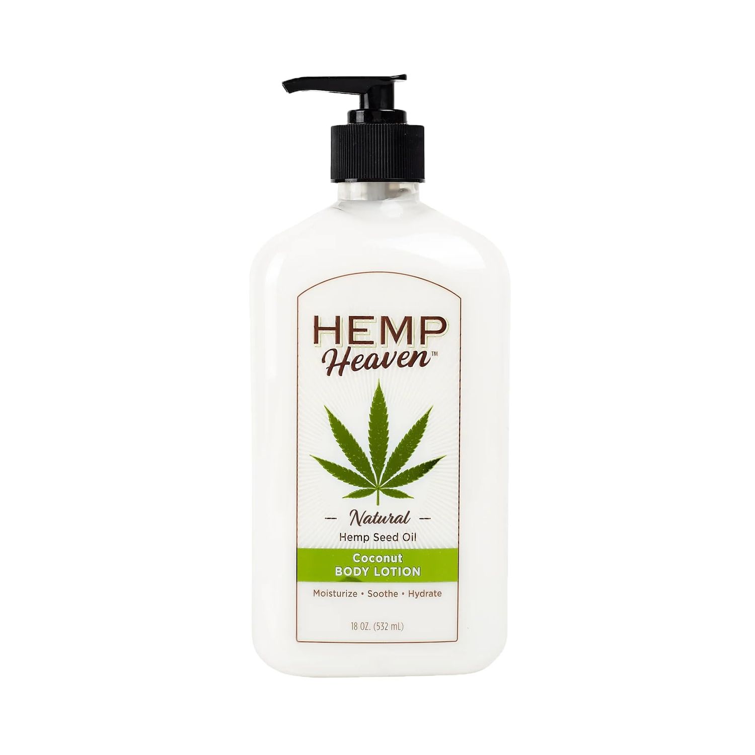 Hemp Heaven Coconut Bliss Body Lotion - Luxurious Nourishing Hydration for Silky Smoothness and Softness - Experience Hemp Seed Oil Skin Care - 18 Oz