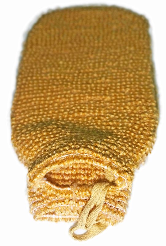 2 Pack (5.19.0 inches) Natural Vegetable Fiber Exfoliating Sisal Bath Spa Shower Scrubber Loofah Rub Glove Mitt Mitten - Great for Your Skin Care in The Bath - Anti - Aging