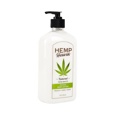 Hemp Heaven Coconut Bliss Body Lotion - Luxurious Nourishing Hydration for Silky Smoothness and Softness - Experience Hemp Seed Oil Skin Care - 18 Oz